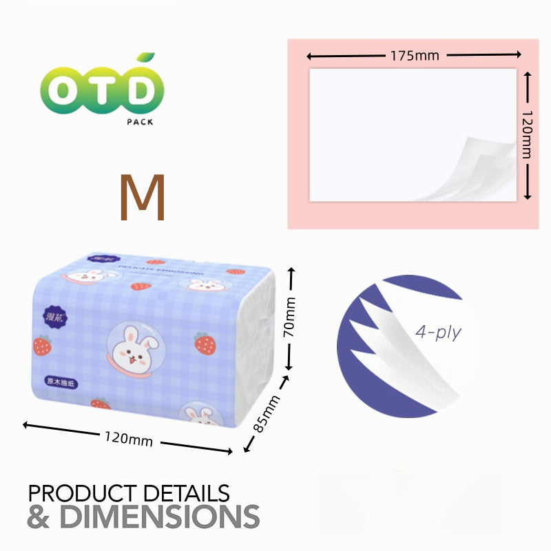Facial Tissues Packs Pocket Paper Napkins Travel Size Mini Cute Print 4 Ply for Kid School Travel Camping Office Daily Use