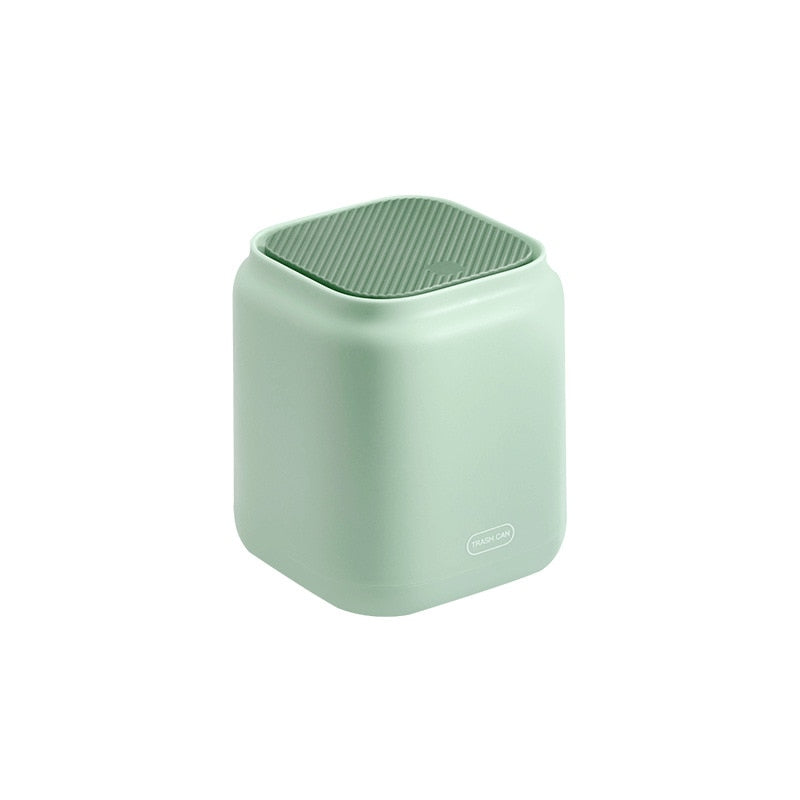 YOZWOO 2022 New Desktop trash can Creative small office press flip paper basket Nordic cute ins mini trash can