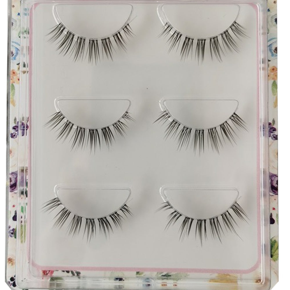 NEW Wholesale Mink Eyelashes 3pair lashes invisible band mink lashes reusable false eyelashes Makeup in Bulk