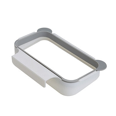 Garbage Bag Holder Kitchen Cabinet Door Basket Hanging Trash Can Waste Bin Garbage Rack Tool Storage Holder Kitchen Organizer