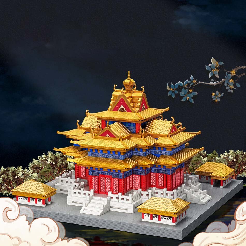 City Architecture Micro Building Blocks Chinese Ancient Palace Models Diamond China Courtyard Great Wall Toys Gifts