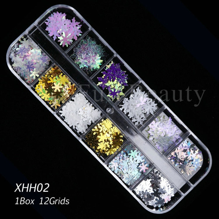 Iridescent Mixed Hexagon Nail Glitter Sequins Holo Flakes Nail Art Powder Gel Polish Paillette Manicure Accessories LADJ01-12-2