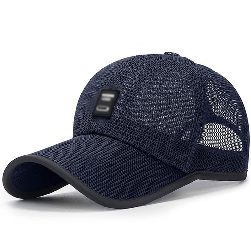 Men's Mesh Baseball Cap Breathable Summer Caps Dad Hat Outdoor Fishing Hats Bone Gorras Snapback Trucker Cap Sunscreen Visor Hat