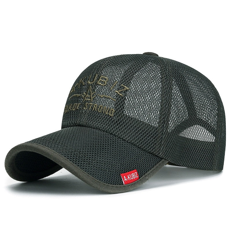 Men's Mesh Baseball Cap Breathable Summer Caps Dad Hat Outdoor Fishing Hats Bone Gorras Snapback Trucker Cap Sunscreen Visor Hat