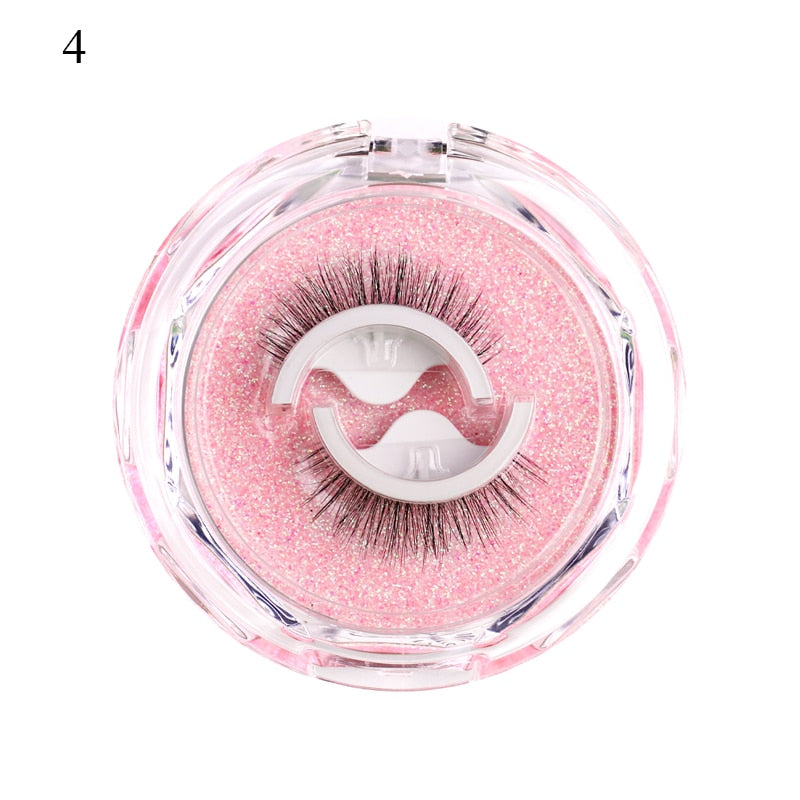 1Pair Reusable Self-adhesive False Eyelashes 3D Mink Lashes Glue-free Eyelash Extension 3 Seconds to Wear No Glue Needed Lashes