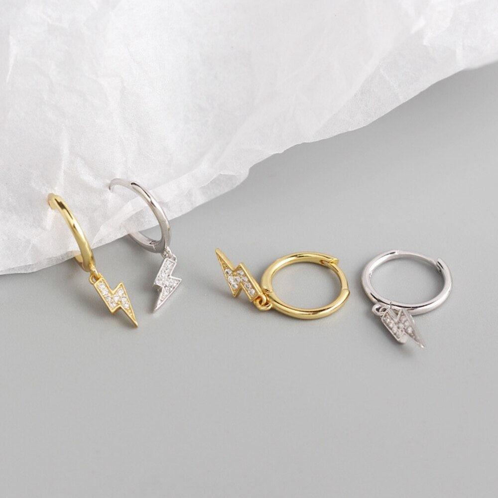 Fashion Hanging earrings Zircon Lightning Short Pendant Drop Ear Ring Ear Bone Sweet Trend Female Jewelry Hoop Earring for Women