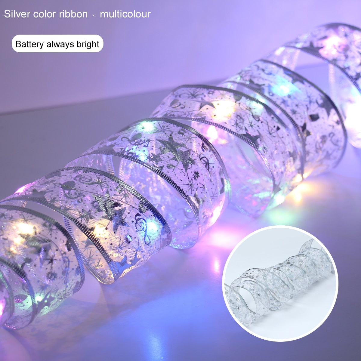 Ribbon Fairy Light Christmas Decoration Christmas Tree Ornaments For Home 2022 Bows String Lights Navidad Natal New Year 2023