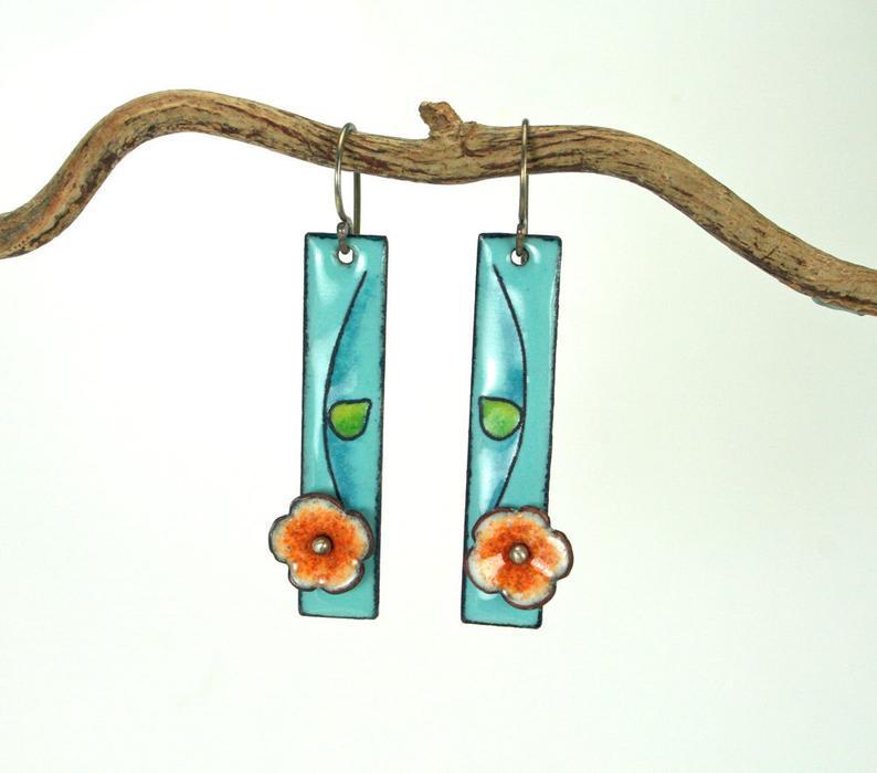 Boho Dangle Earrings for Women Vintage Selenite Turquoise Drop Earrings Ethnic Retro Pendant Ear Hook Beach Party Jewelry Gift