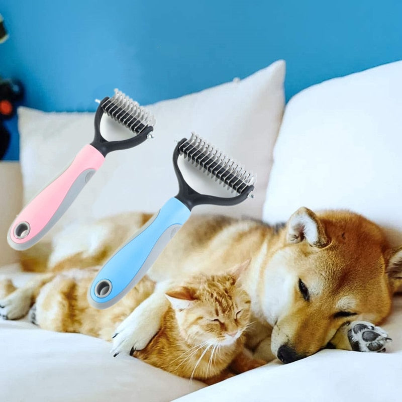 2022 yeni epilasyon tarak köpekler kedi Detangler kürk kırpma Dematting fırça tımar aracı için mat uzun saç kıvırcık Pet