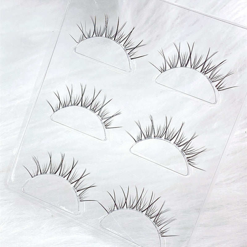 NEW Wholesale Mink Eyelashes 3pair lashes invisible band mink lashes reusable false eyelashes Makeup in Bulk