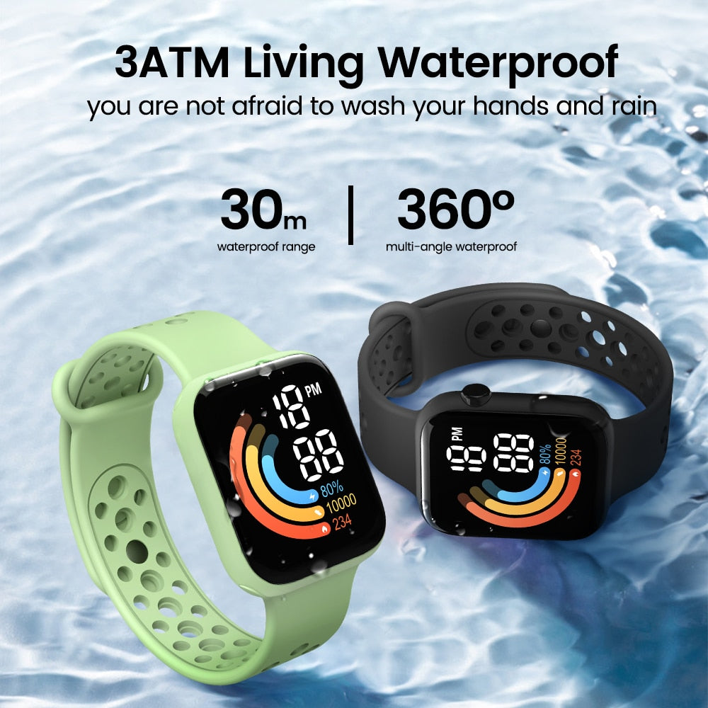 Twitch Children Kids Watch Wristwatch Boy Girls Sport LED Simple Color Silicone Strap Kids Watches Student Gift For Wholesale