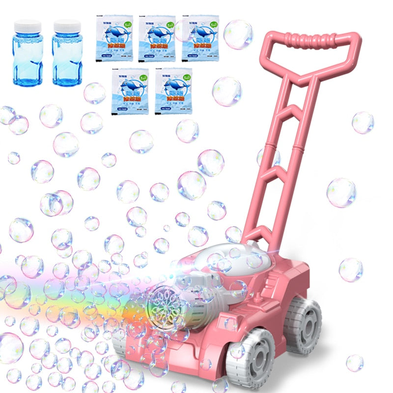 QDRAGON New Tank Bubble Gun for Kids Electronic Bubble Machine With Light Outdoor Game Push Walker Toys for 2-6+ Years Olds