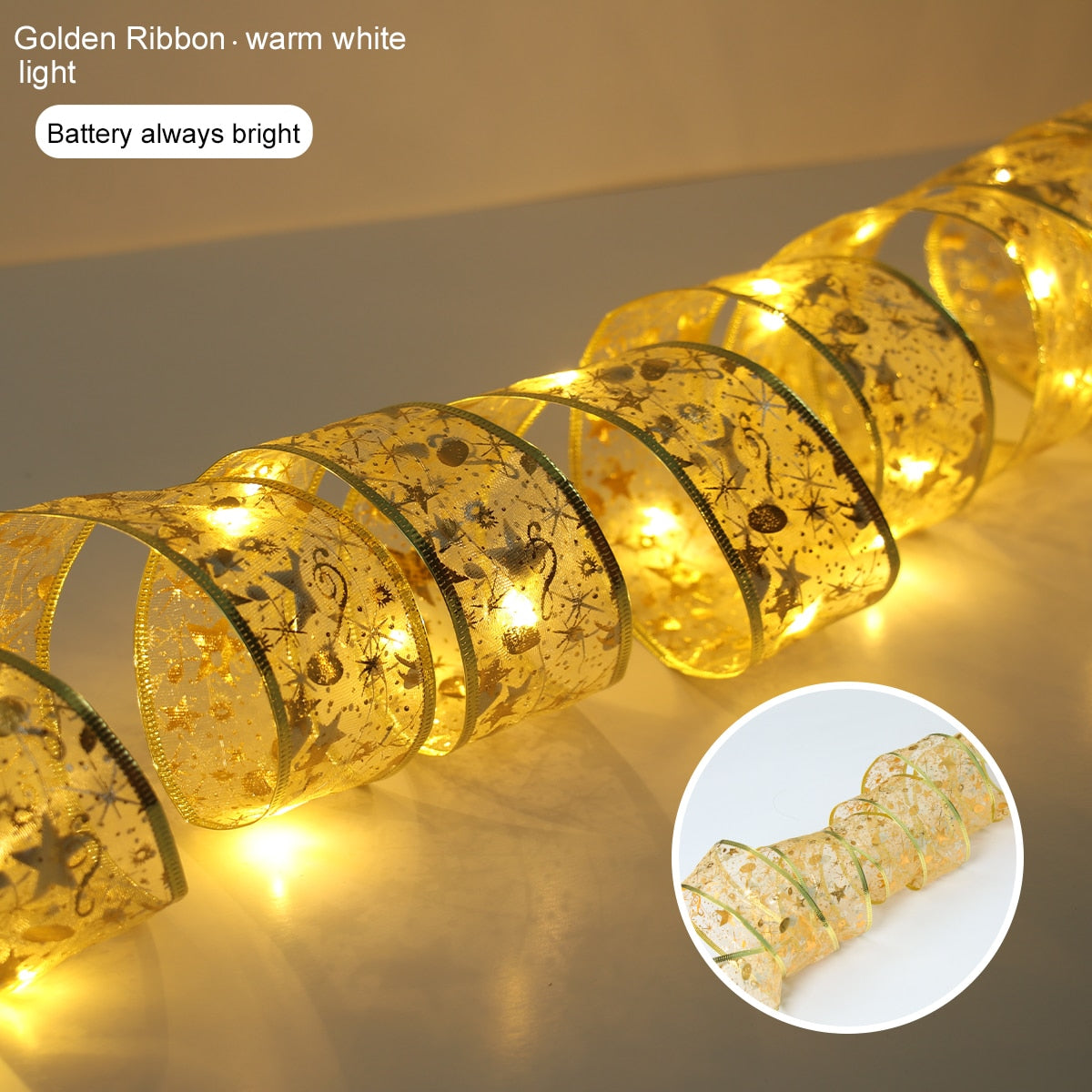 Ribbon Fairy Light Christmas Decoration Christmas Tree Ornaments For Home 2022 Bows String Lights Navidad Natal New Year 2023