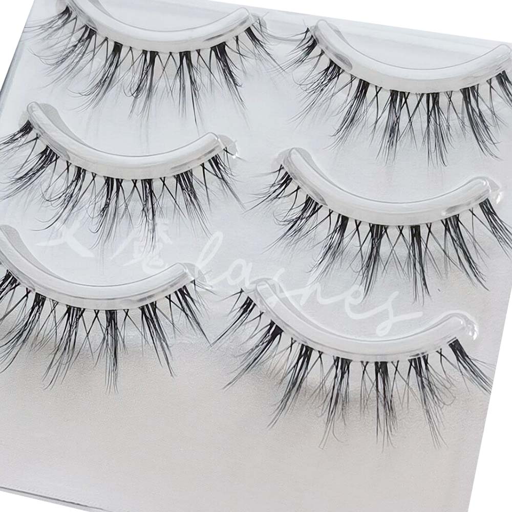 NEW Wholesale Mink Eyelashes 3pair lashes invisible band mink lashes reusable false eyelashes Makeup in Bulk
