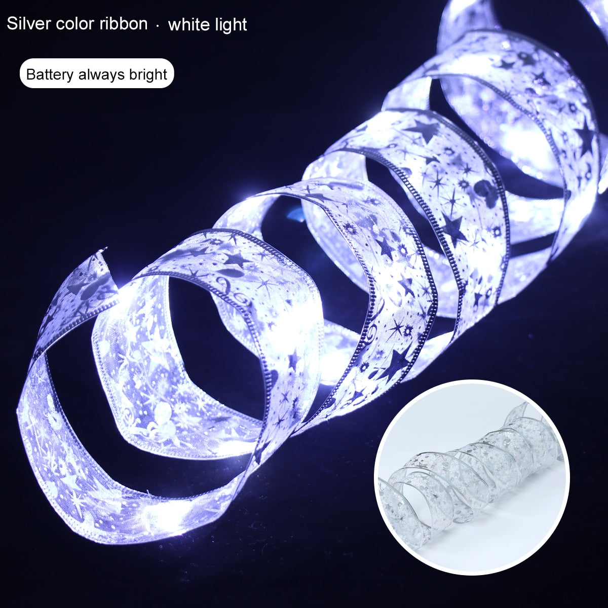 Ribbon Fairy Light Christmas Decoration Christmas Tree Ornaments For Home 2022 Bows String Lights Navidad Natal New Year 2023