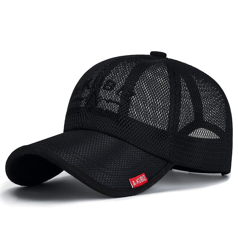 Men's Mesh Baseball Cap Breathable Summer Caps Dad Hat Outdoor Fishing Hats Bone Gorras Snapback Trucker Cap Sunscreen Visor Hat