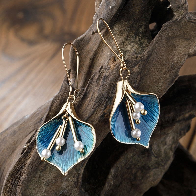 Boho Dangle Earrings for Women Vintage Selenite Turquoise Drop Earrings Ethnic Retro Pendant Ear Hook Beach Party Jewelry Gift