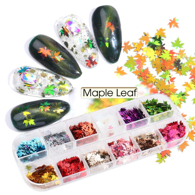 Iridescent Mixed Hexagon Nail Glitter Sequins Holo Flakes Nail Art Powder Gel Polish Paillette Manicure Accessories LADJ01-12-2