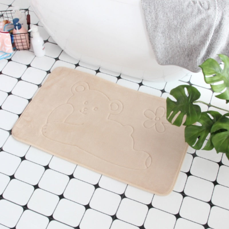 Cobblestone Embossed Bath Mat Non-slip Bathroom Carpets In Wash Basin Bathtub Side Floor Rug Shower Room Doormat Memory Foam Pad