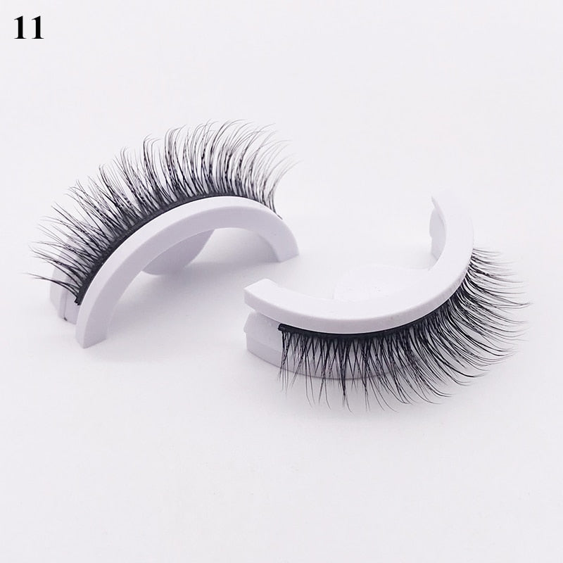 1Pair Reusable Self-adhesive False Eyelashes 3D Mink Lashes Glue-free Eyelash Extension 3 Seconds to Wear No Glue Needed Lashes