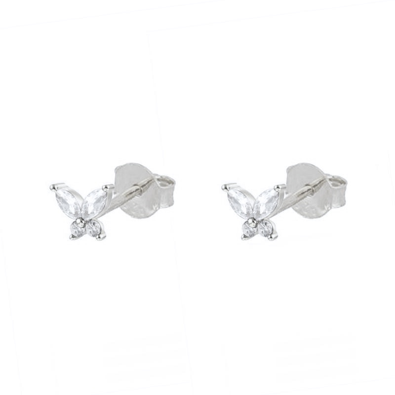 925 Sterling Silver Ear Needle Butterfly Hoop Earrings Colorful Crystal Animal Pendant Earrings for Women Party Fashion Jewelry