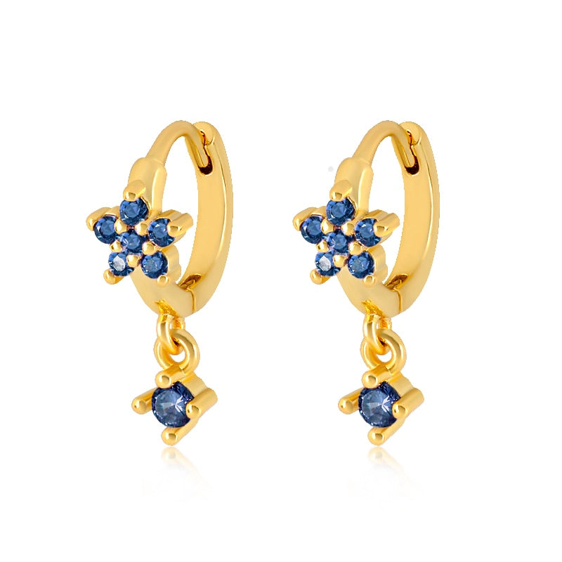 925 Sterling Silver Ear Needle Butterfly Hoop Earrings Colorful Crystal Animal Pendant Earrings for Women Party Fashion Jewelry