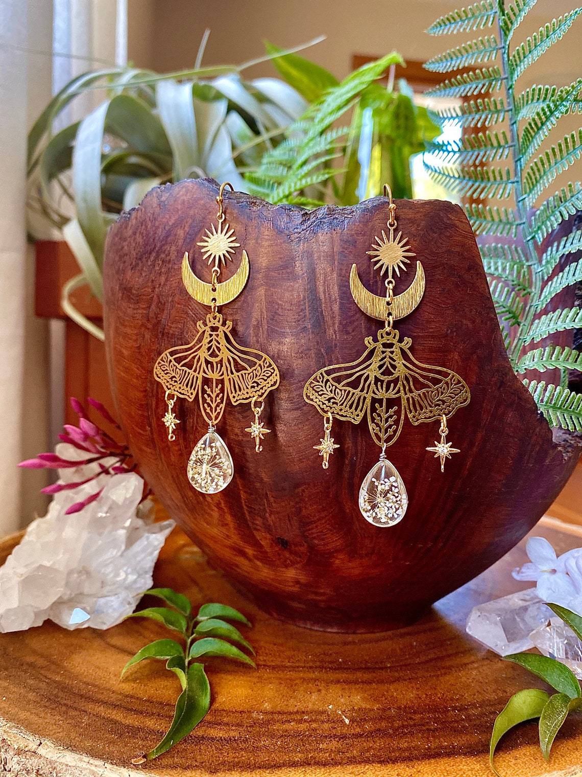 Moth Charm Gold Plated Earrings For Women Girls Boho Jewelry Accessories Hollow Butterfly Pendants Ear Hooks Beautiful Earring
