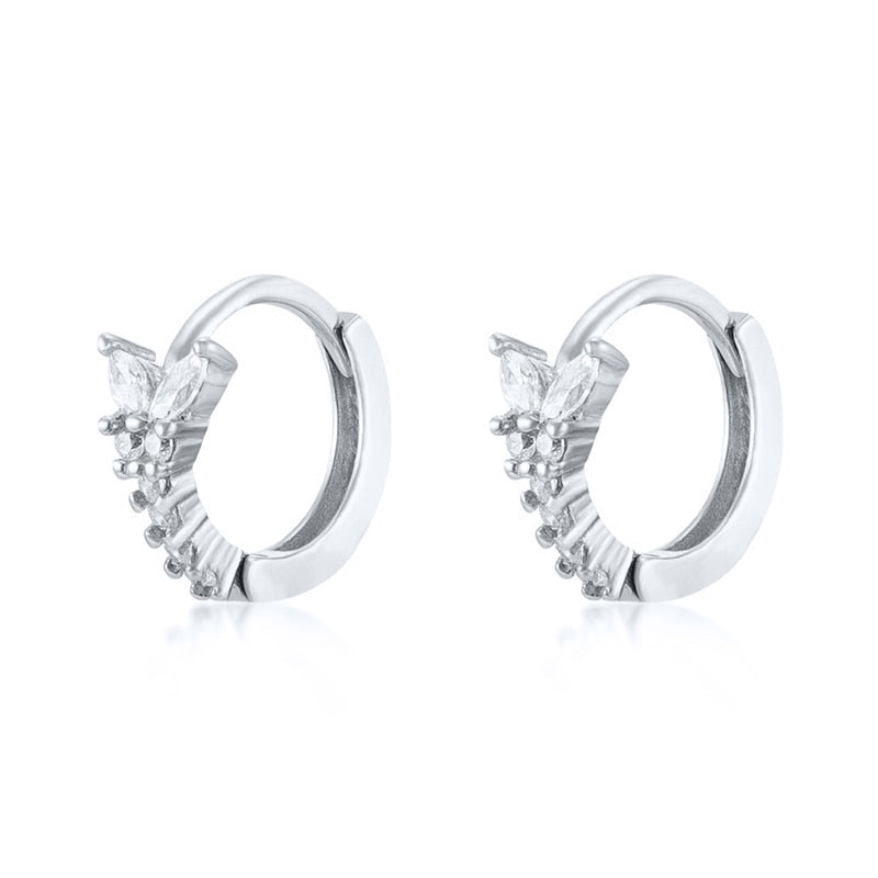 925 Sterling Silver Ear Needle Butterfly Hoop Earrings Colorful Crystal Animal Pendant Earrings for Women Party Fashion Jewelry