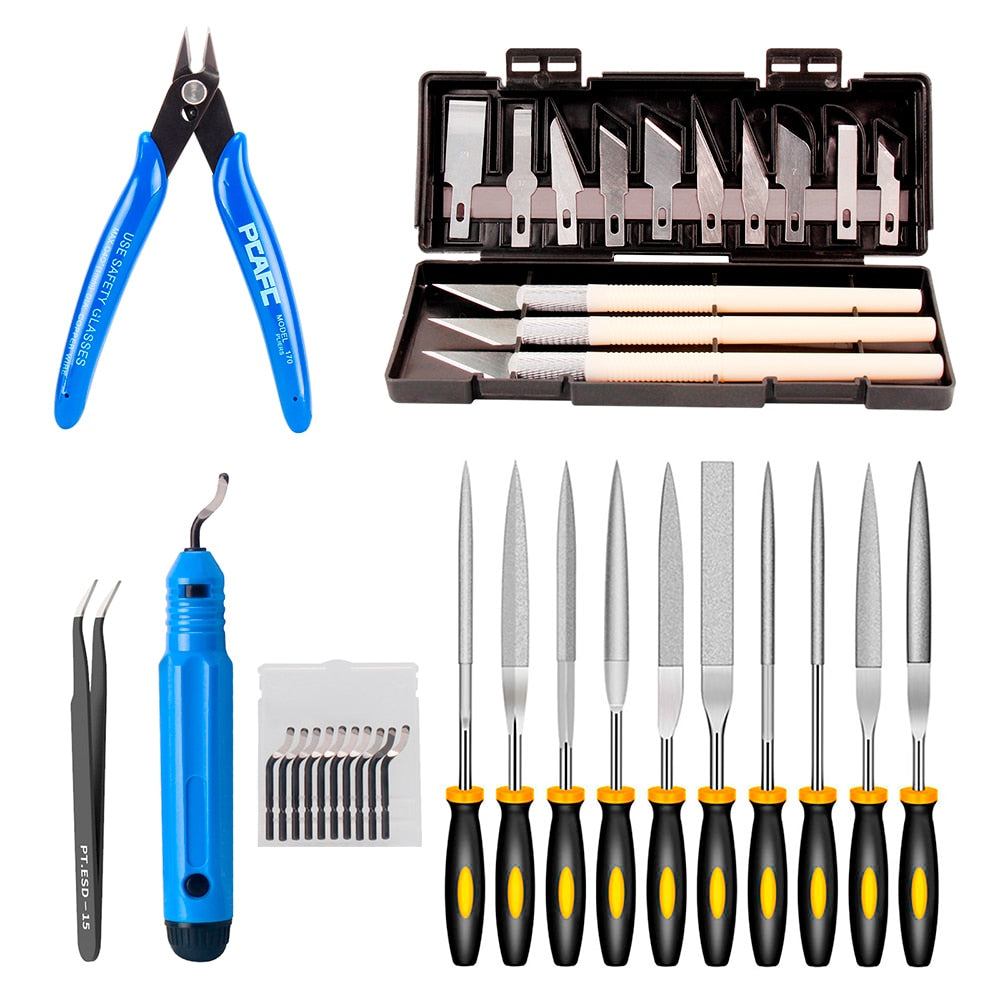 KINGROON Deburring Tool Kit Engraving Knife Carving Tool DIY 3D Printer Part 3D Model File Cutter Scraper Material Removal Tool