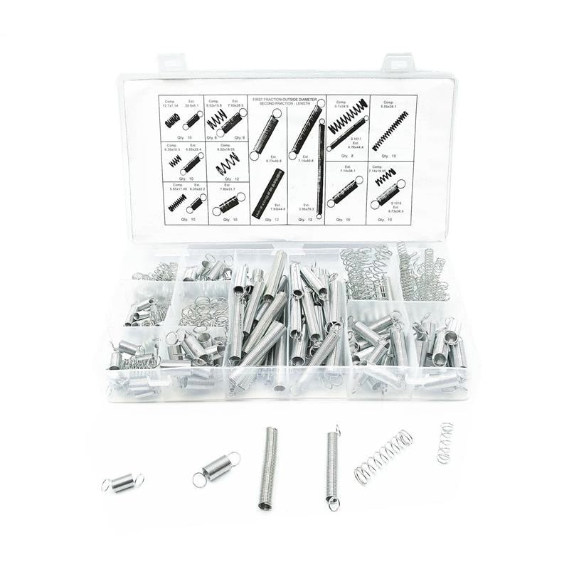 200/150/100/50Pcs Storage Box Accessories Extension And Compression Coil Portable Hardware Tool Spring Set Metal Steel Assorted