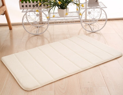 Cobblestone Embossed Bathroom Bath Mat Coral Fleece Non-slip Carpet In Bathtub Floor Rug Shower Room Doormat Memory Foam Pad