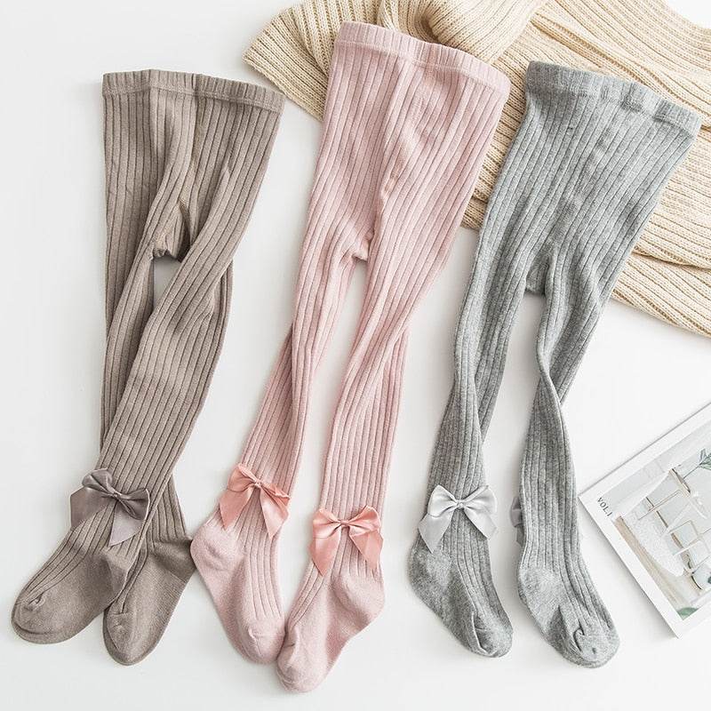 Cotton Girls Tights Princess Bowknet Baby Girl&#39;s One-Piece Pantyhose Baby Spring and Autumn New Style Trousers Lace Stocking