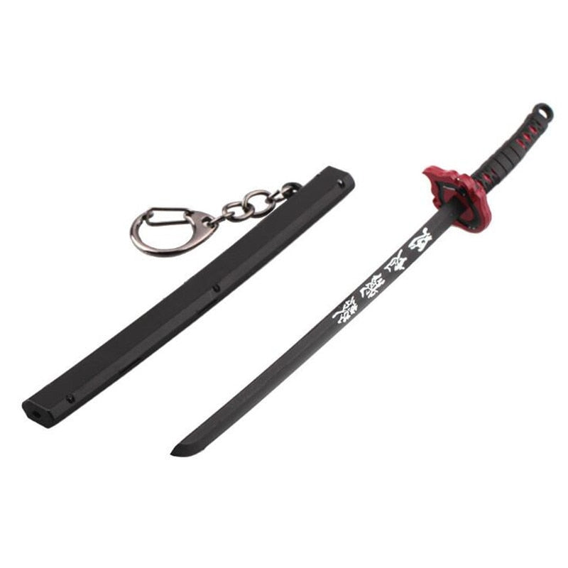 Demon Slayer Sword Keychain Japan Anime Demon Slayer Kimetsu no Yaiba Cartoon Kamado Tanjirou Blade Chaveio Weapons Props Gifts
