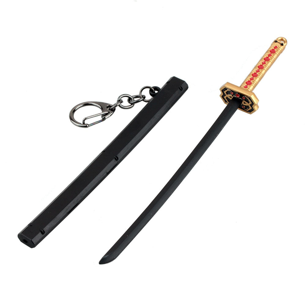Demon Slayer Sword Keychain Japan Anime Demon Slayer Kimetsu no Yaiba Cartoon Kamado Tanjirou Blade Chaveio Weapons Props Gifts