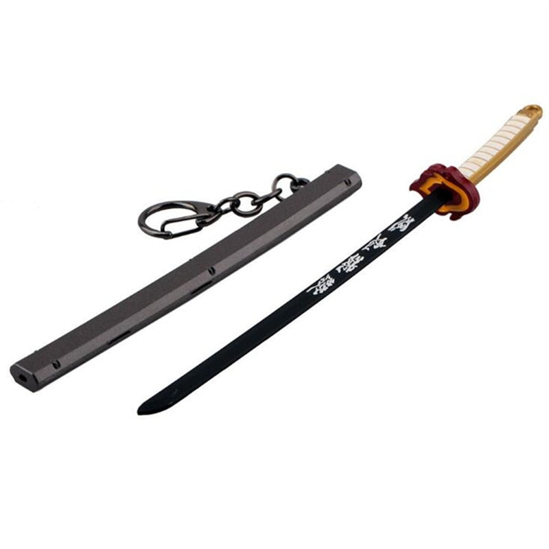 Demon Slayer Sword Keychain Japan Anime Demon Slayer Kimetsu no Yaiba Cartoon Kamado Tanjirou Blade Chaveio Weapons Props Gifts