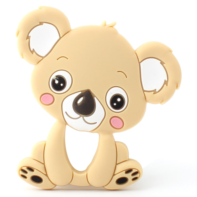 Keep&amp;Grow 1pcs Baby Animal Silicone Teethers Dog Dinosaur Koala Baby Teething Product Accessories For Pacifier Chains BPA Free