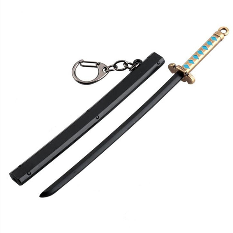 Demon Slayer Sword Keychain Japan Anime Demon Slayer Kimetsu no Yaiba Cartoon Kamado Tanjirou Blade Chaveio Weapons Props Gifts