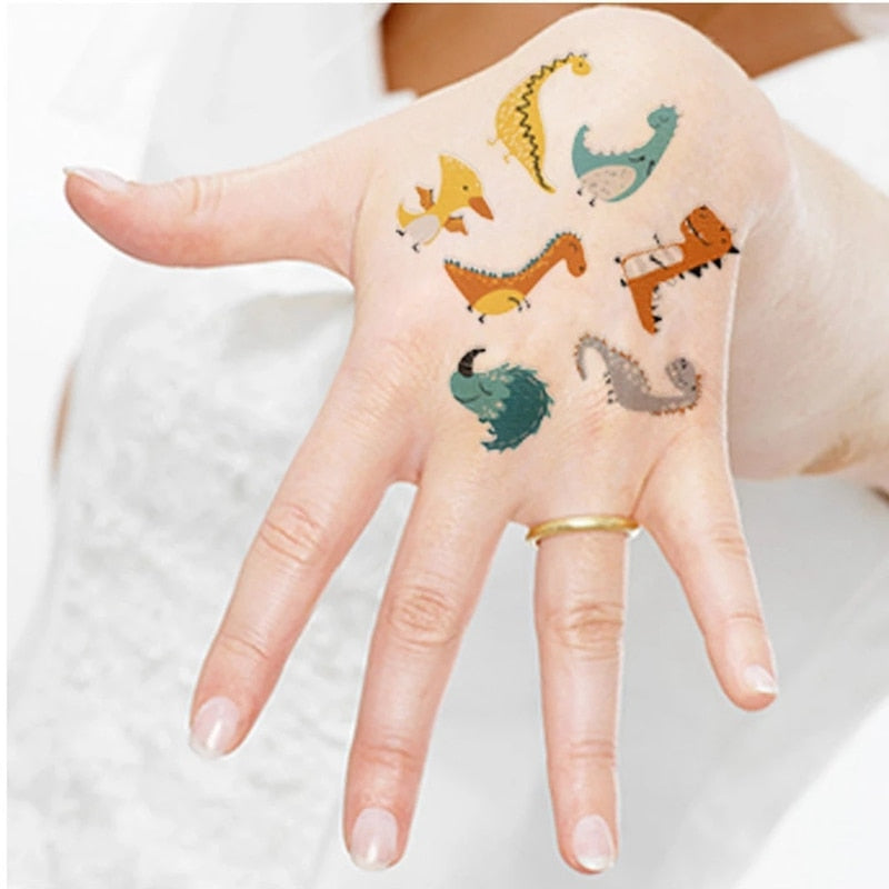 10Sheets/lot Children Cute Cartoon Unicorn Temporary Tattoo Stickers Baby Shower Kids Body Makeup Sticker Tattoos Mermaid Party