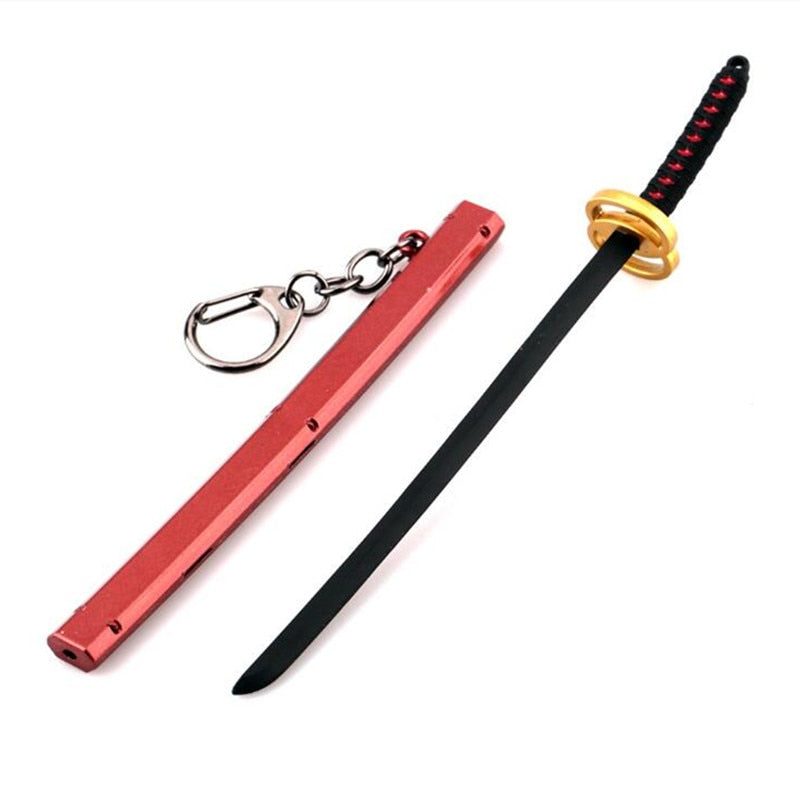 Demon Slayer Sword Keychain Japan Anime Demon Slayer Kimetsu no Yaiba Cartoon Kamado Tanjirou Blade Chaveio Weapons Props Gifts