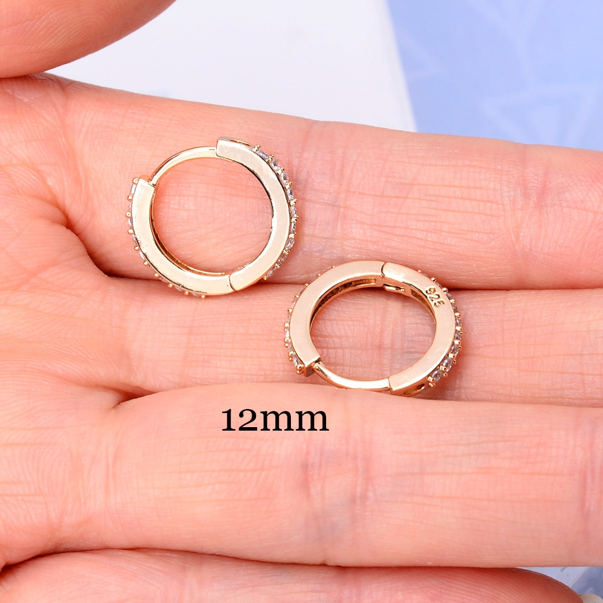Rainbow CZ Huggies Hoop Earrings Girl Tiny Rings Cartilage Small Helix Piercing Tragus Conch Earlobe Circle Men Hoops Arete