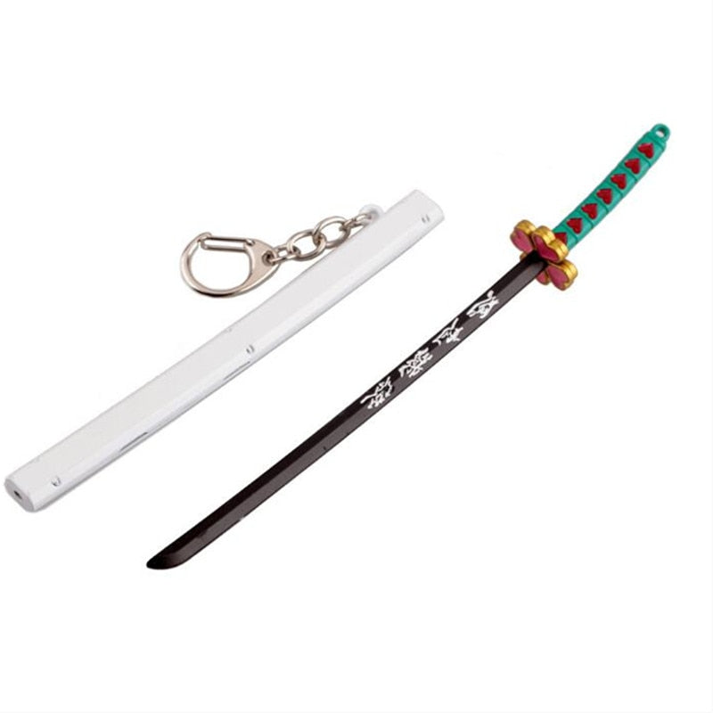 Demon Slayer Sword Keychain Japan Anime Demon Slayer Kimetsu no Yaiba Cartoon Kamado Tanjirou Blade Chaveio Weapons Props Gifts