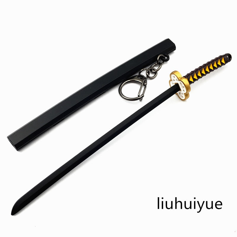 Demon Slayer Sword Keychain Japan Anime Demon Slayer Kimetsu no Yaiba Cartoon Kamado Tanjirou Blade Chaveio Weapons Props Gifts