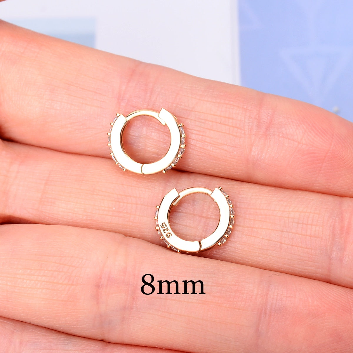 Rainbow CZ Huggies Hoop Earrings Girl Tiny Rings Cartilage Small Helix Piercing Tragus Conch Earlobe Circle Men Hoops Arete