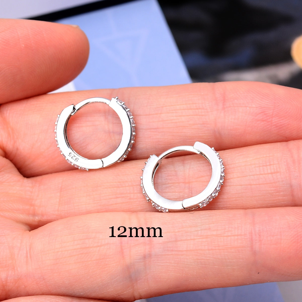 Rainbow CZ Huggies Hoop Earrings Girl Tiny Rings Cartilage Small Helix Piercing Tragus Conch Earlobe Circle Men Hoops Arete