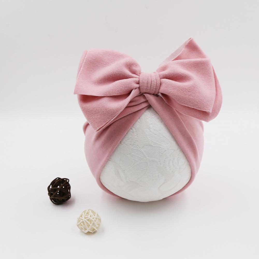 Cotton Baby Hat Newborn Baby Infant Baby Cap Newborn Baby Beanie Top Bow Knot Newborn Photography Props Baby Turban