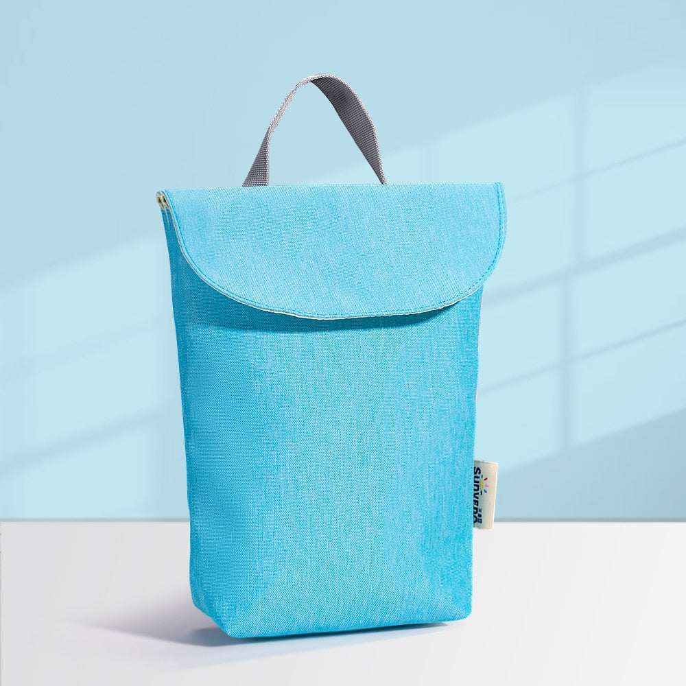 Sunveno Baby Diaper Bag Organizer Reusable Waterproof Wet/Dry Cloth Bag Mummy Storage Nappy Bag for Disposable diaper Clothing