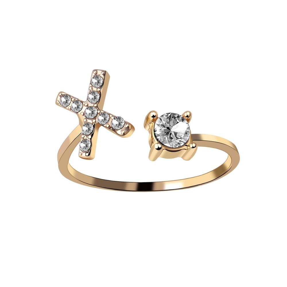 1PC Shining Rhinestone Mosaic 26 Letters Initial Ring New Fashion Opening Cuff Ring For Women Charm Jewelry Gift