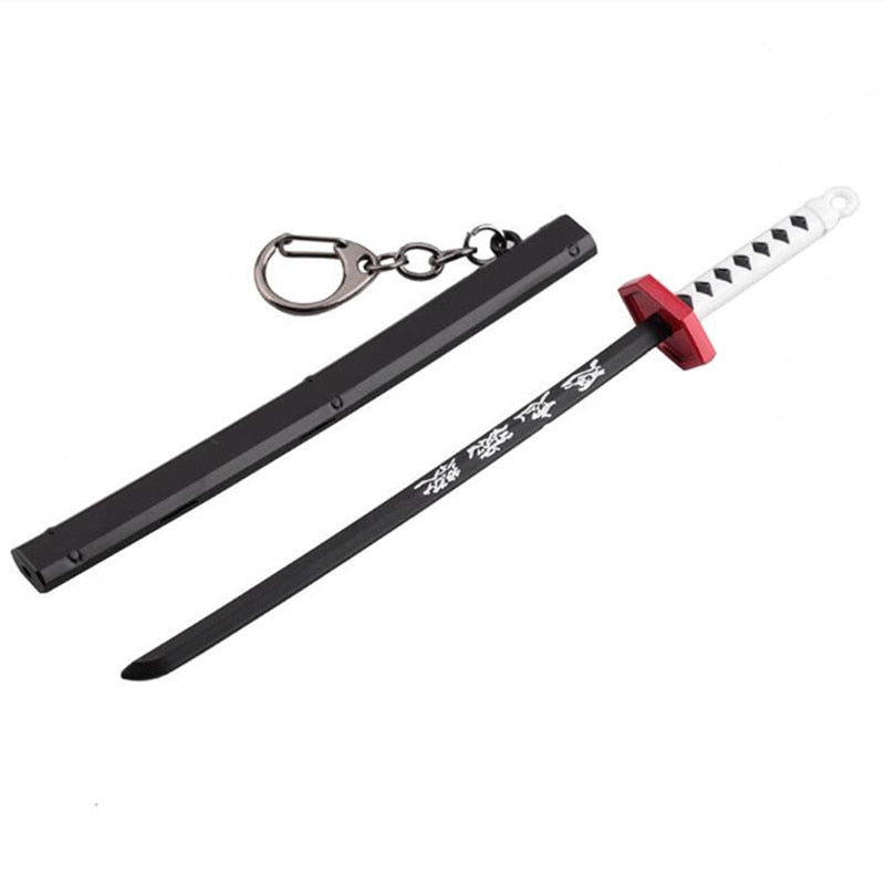 Demon Slayer Sword Keychain Japan Anime Demon Slayer Kimetsu no Yaiba Cartoon Kamado Tanjirou Blade Chaveio Weapons Props Gifts