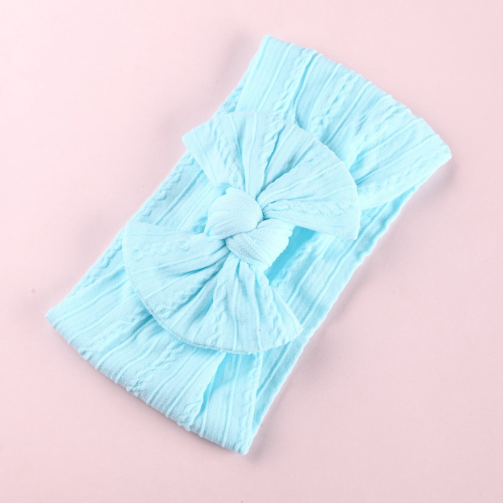 1Pcs Newborn Baby Headband For Girls Elastic Knit Children Turban Baby Bows Soft Nylon Kids Headwear Hair Accessories 32 Colors