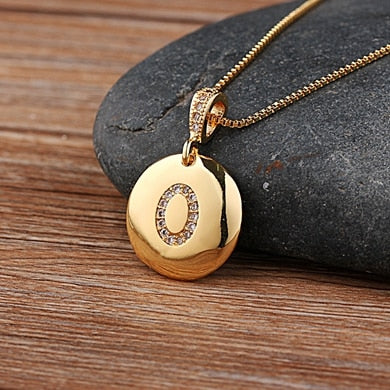 Nidin Top Quality Women Girls Initial Letter Necklace 26 A-Z Charm Neck Pendants Copper CZ Jewelry Personal Gifts Wholesale